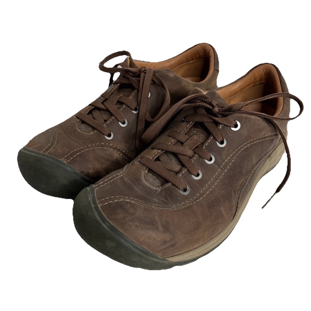 KEEN Presidio II Brown Leather Oxford Sneakers Walking Hiking Shoes Women's 8.5